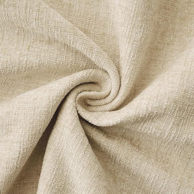 MIULEE Pack of 2 Couch Throw Pillow Covers 22x22 Inch Beige Farmhouse Decorative Pillow Covers with Stitched Edge Soft Chenille Solid Dyed Pillow Covers for Sofa Bed Living Room