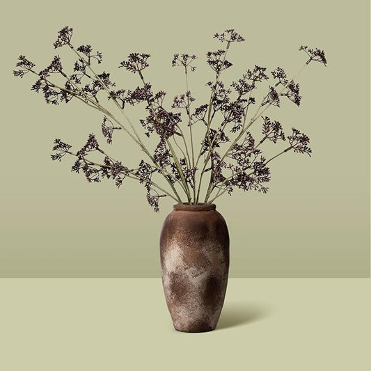 Suncalla 6 Pcs Dusty Plum Berry Stems Spring Faux Eucalyptus Seed Artificial Branches Faux Sedum Berry Spray Picks for Home Mantel Vase Farmhouse Garden Wedding DIY Decorations(Plum)