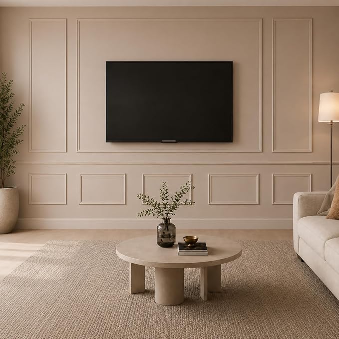 Pangda DIY Peel and Stick Wall Moulding Kit Flat Wall Molding Kit Pre Made Accent Wainscoting Panel for Home TV Interior Decor(Grand Victorian Estate)