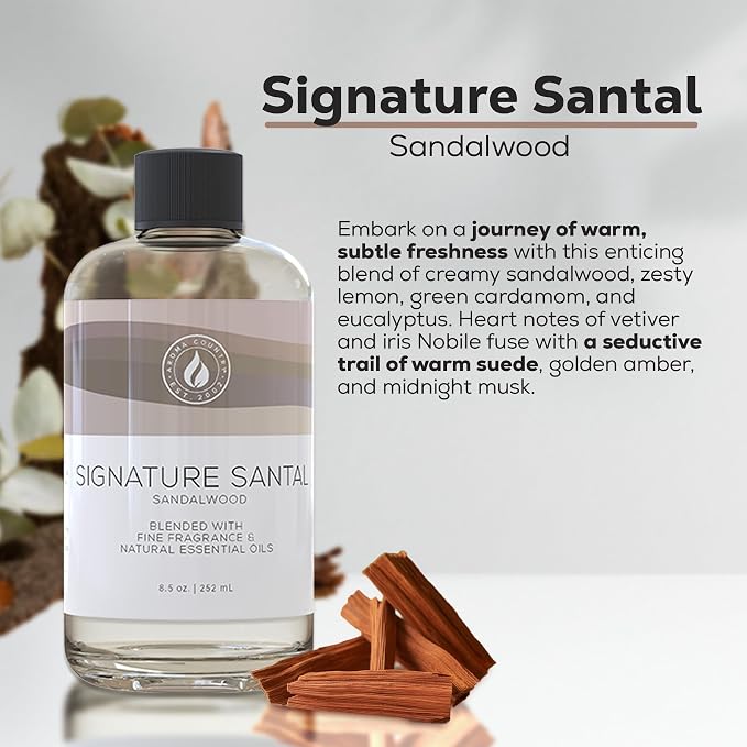 Aroma Country Signature Santal Luxury Diffuser Oil Refill (8.5 Fl Oz) | Hotel-Inspired • Long-Lasting Home Fragrance • for Aromatherapy, Reed Diffusers, Diffuser Machines & Room Sprays