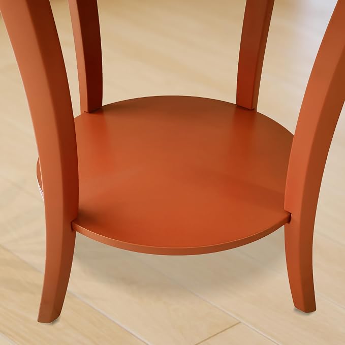 Roundhill Furniture Perth Contemporary Round End Table with Shelf