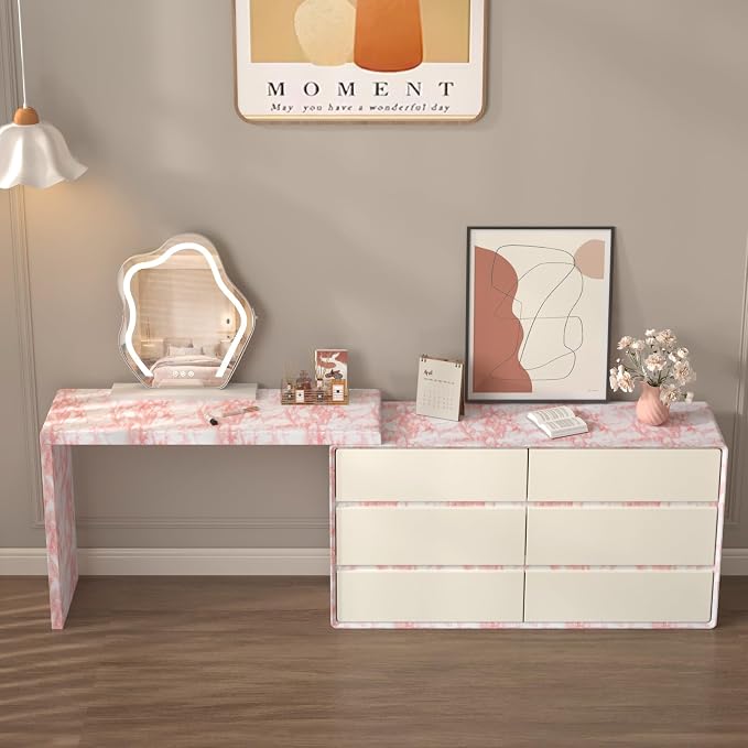 Extra Wide Marble Contact Paper Granite Peel and Stick Wallpaper Pink Glossy 31.5x354 inch Countertop Contact Paper for Kitchen Bathroom Self-adhesive Waterproof Decorative Film Marble Vinyl Wrap