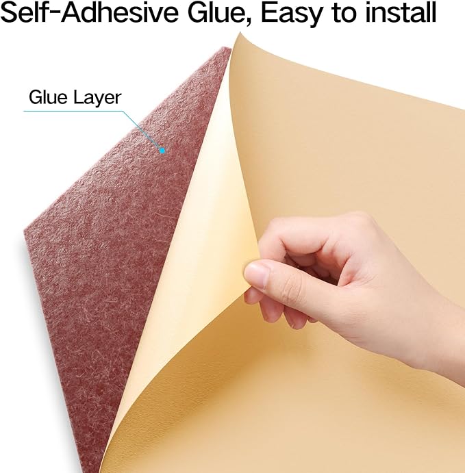 18 Pack Self-Adhesive Acoustic Panels 12" X 10" X 0.4" - Sound Proof Foam Panels for Wall with High Density, Y-Lined Design, Flame Resistant, Absorb Noise and Eliminate Echoes(Red)