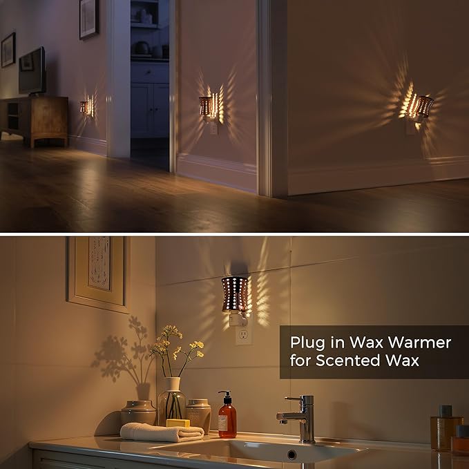 L LOHAS LED Wax Melt Warmer, Plug in Wax Warmer for Scented Wax, 360° Rotating Plug in Fragrance Night Light for Home Fragrance Bedroom Home Decor