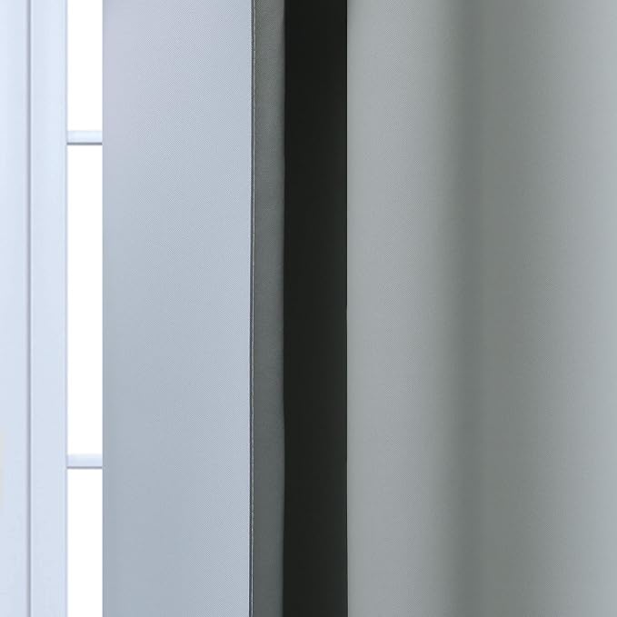 Yakamok Ombre Curtains Grey and Greyish White for Living Room,62Wx84L | Room Darkening Curtains 84,Thermal Insulated Gradient Color Drape,Light Blocking Grommet Window Curtains for Bedroom,2 Panels