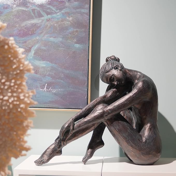 Guichifun Yoga Dancer Statue Home Decoration - Resin Bronze Sculpture Modern Creative Home Garden Statue Handicrafts Art Ware Home Décor Office Room or Outdoor Garden Gifts 16.3 x 7.15 x 13.9 Inch