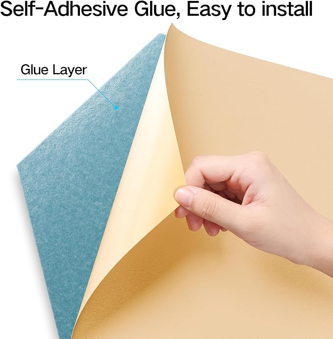 22 Pack Self-adhesive Acoustic Panels 12" X 10" X 0.4" - Sound Proof Foam Panels with High Density, Stylish Hexagonal Design, Flame Resistant, Absorb Noise and Eliminate Echoes(Light Blue)
