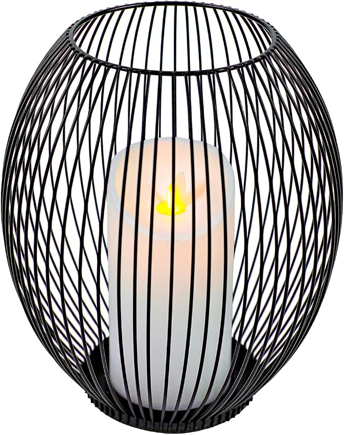OLEEK Large Metal Candle Holder - Outdoor Lanterns for Patio - Iron Candle Holder - Decorative Candle Holders for Pillar Candles - Table Candles Holders Decor - Iron Candle Stands - Candles Holder