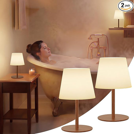 EZVALO Spa-Like Shower Lamp – IP65 Waterproof Bathroom Lamp, 4500mAh Rechargeable Cordless Mood Light, 3 Color Temps for Relaxing Bathroom & Bathtub Experience (2 Pack)