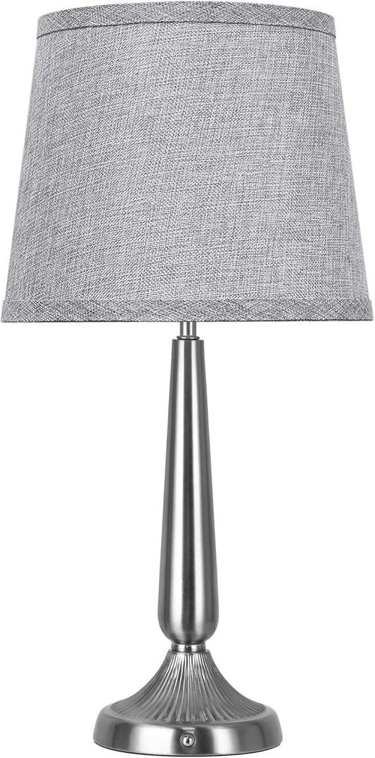 PARTPHONER Cordless Table Lamp, 5000mAh Battery Rechargeable Touch Lamp, 3-Level Brightness Bedside Lamps, Modern Portable Design, Battery Operated Desk Lamp for Patio Camping, Dining, Home, Nickel