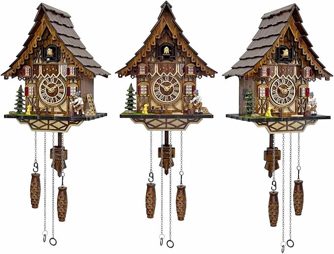 Cuckoo Clock | Black Forest Style Wall Decor | Gift Box | Retro Cuckoo Clock, 12 Melodies, Volume Control, Night Mode, Wooden Home Decor, Gift Package, 8.75 X 23 inch
