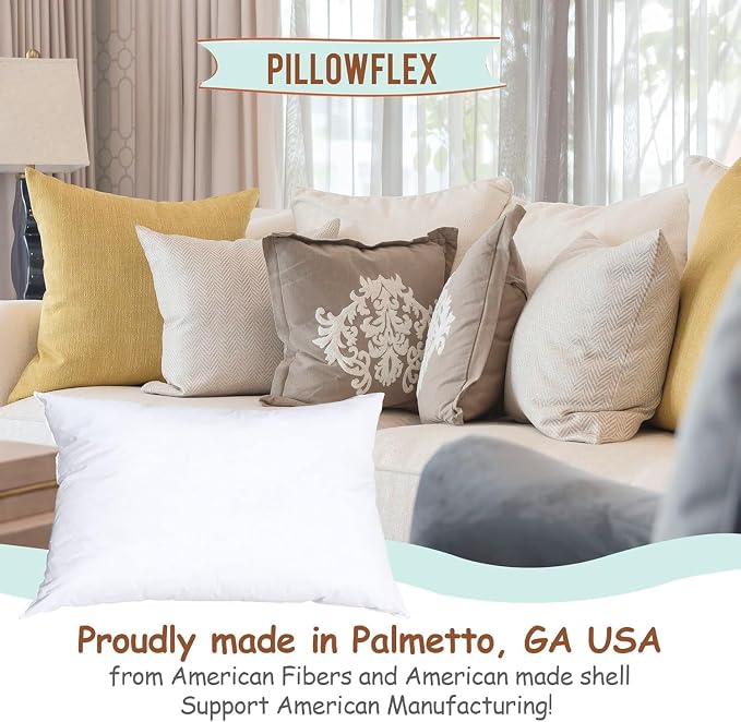 Pillowflex Synthetic Down Pillow Insert - 18x24 Down Alternative Pillow, Ultra Soft, Large Rectangle, Lumbar, Back, Sofa, Sleeping Pillow - 1 Decorative Pillow Form