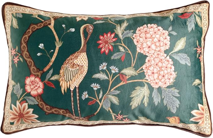 ISAENNE Designer Vintage Velvet Throw Pillow Cover,20"x12"-Mitchell | Pillow Cover,Concealed Zipper Design,Dragonfly Pattern,Sofas,Bedroom,Living Room,Lounge Chairs,All Season Home Decor