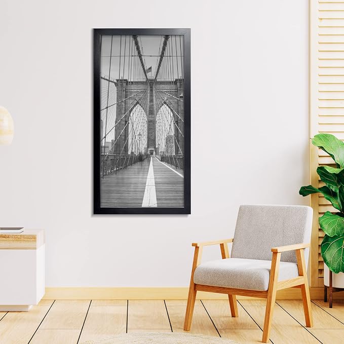 LaVie Home 16x32 Picture Frame Black, Panoramic Picture Frame for Wall Decoration, Classic Black Minimalist Style Suitable for Decorating Houses, Offices, Hotels（1 Pack）