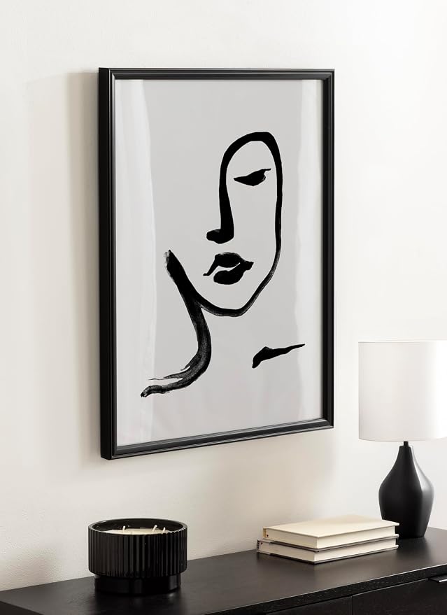 Kate and Laurel Adlynn Modern Rectangle Poster Frame, 20 x 26, Black, Minimal Large Photo Frame for Use as Movie Poster Display or Gallery Wall Piece in Living Room Wall Decor