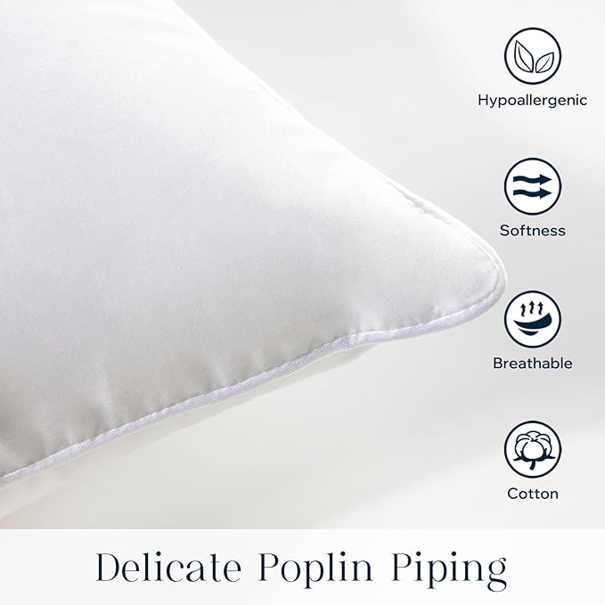 Phantoscope 18x18 Pillow Insert - Throw Pillow Insert with 100% Cotton Cover - 18 Inch Square Form Microfiber Pillow Sham Stuffer - Couch Cushion Pillows, 1 Count (Pack of 1)