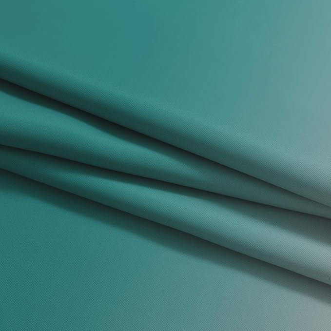 Yakamok Ombre Curtains Teal and Greyish White for Living Room,52Wx63L | Room Darkening Curtains 63,Thermal Insulated Gradient Color Drape,Light Blocking Grommet Window Curtains for Bedroom,2 Panels