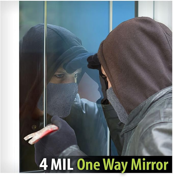 BDF S4MS15 Window Film Security and Daytime Privacy 4 Mil Mirror Silver (Dark) - 24in X 14ft