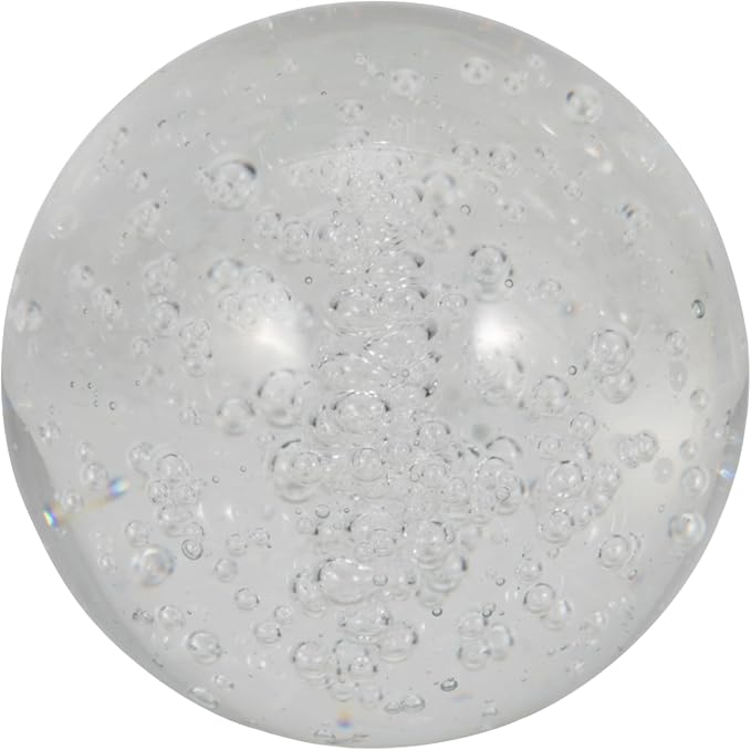 Decorative Crystal Orb Ball for Home Decor - Ornament Sculpture for Bathroom, Office Desk, and Living Room Decor - Ideal Accessory for Shelf Accent and Cofffe Table Display - 5", Clear & Frost