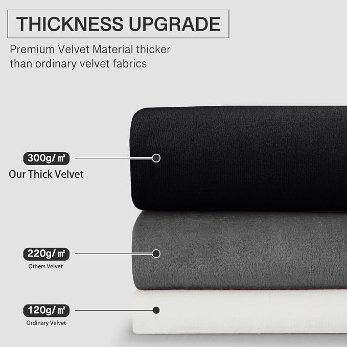 StangH Light Grey Room Darkening Bedroom Curtains 108 inches, 2 Panels | 300GSM Soft Velvet, Thermal Insulated, Noise Absorb, Room Darkening, Privacy Protect, Bedroom, Living Dining Room