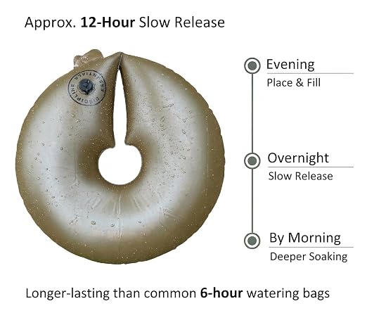 Slow Release Ring-Style Tree Watering Bag - 15 Gallon Watering Ring for Trees, Discipline Essentials (8 Pack, Brown/Black)