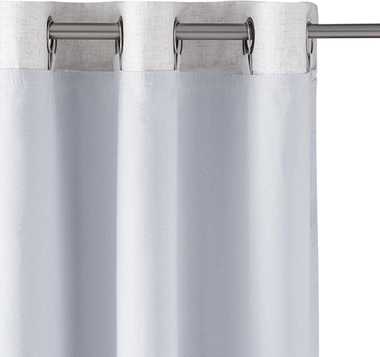 KGORGE 100% Blackout Liners for Behind Curtains, White Thermal Insulating Blackout Liner Drapes for Bedroom Living Room Windows, White, W 40 x L 59, 1 Panel, Free Rings Included