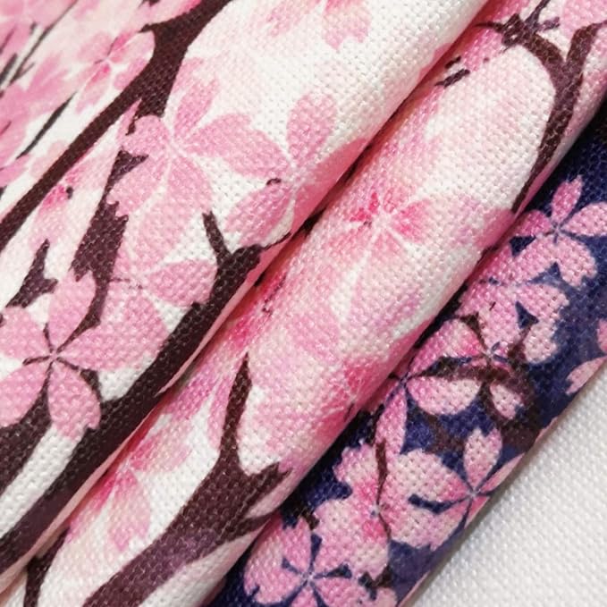 Ofat Home Mount Fuji & Cherry Blossom Noren, 33.5" x 59" | Japanese-style sakura and Mount Fuji doorway curtain, lightweight fabric for hallway, apartment or bedroom decor
