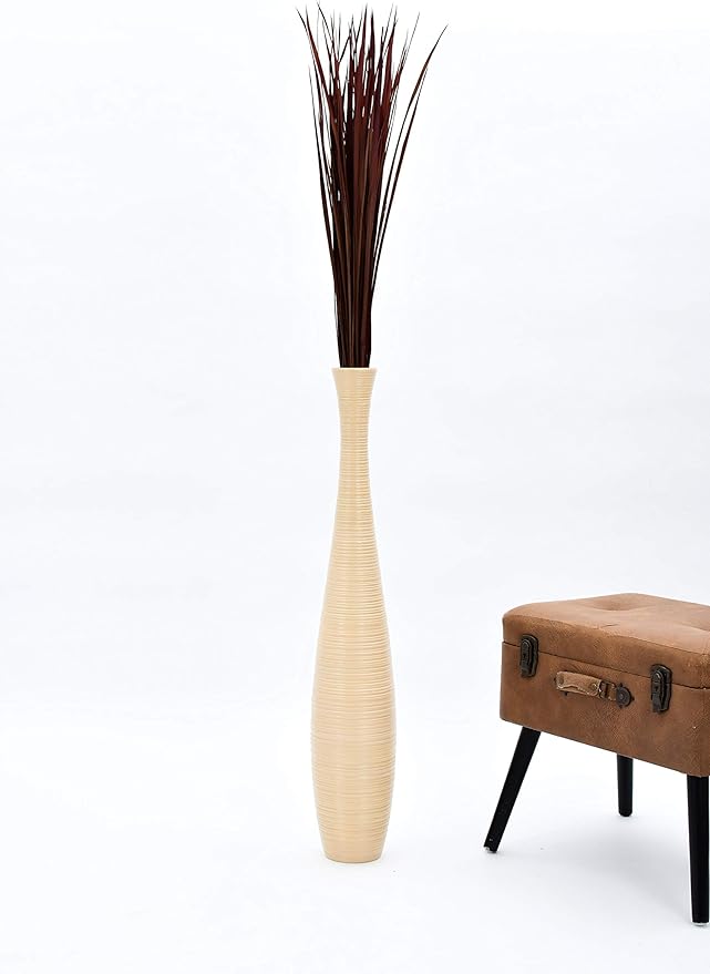 Leewadee Tall Vase Filler, Natural Grass Stems – 2 Bunches of Colored Branches for Vases, Carefully Dried Twigs for Home and Bar Decoration, 45 inches, Bordeaux
