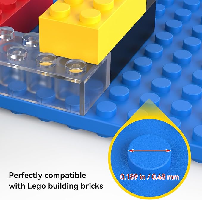 BlissBox 8-Pack Small Floating Shelves for Wall Compatible with Lego Building Bricks, 5x5.5inch Dual‑Sided 16x17 Studs for Brick Storage and Display, ABS Display Shelves for Room Decor, Multicolor