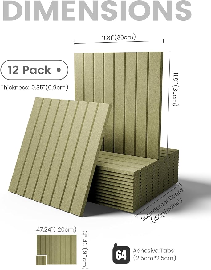 Fluxynara Large Felt Bulletin Board 48" x 36" Cork Board Alternative-12 Pack with 64 Safe Removable Adhesive Tabs, Cork Boards for Walls Cork Board for Home Office Classroom Pin Board -Olive Green