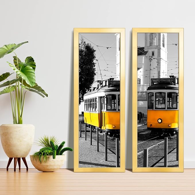 LaVie Home 8x24 Picture Frame Gold, Panoramic Picture Frame for Wall Decoration, Classic Gold Minimalist Style Suitable for Decorating Houses, Offices, Hotels（1 Pack）