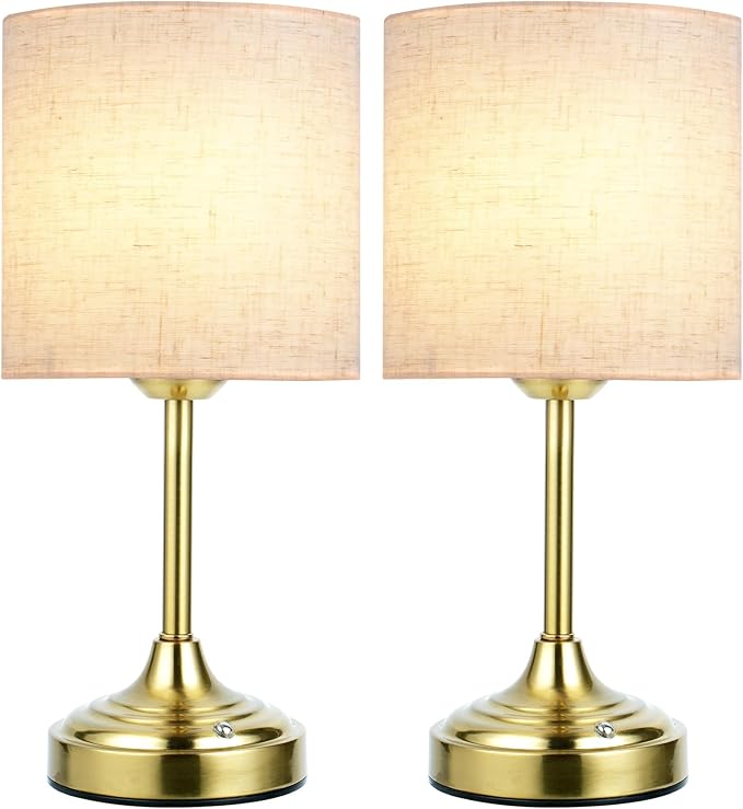 Wireless Lamp, 2-Pack, 8000mAh, Dimmable, Ambient Light, 2700K, Touch Control, Portable, Small, LED, Rechargeable Table, Rechargeable, Cordless, Desk Lamp, Kitchen Lamp, Fabric Shade, for Dining Room