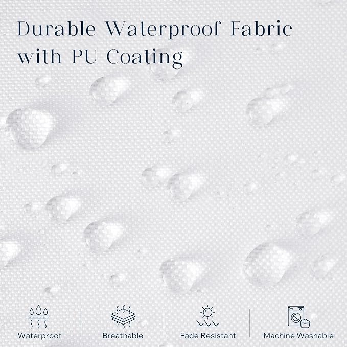 Phantoscope Pack of 2 Premium Outdoor Pillow Inserts, Dual Usage Waterproof Throw Pillows No Cover Needed, Decorative Couch Sham Cushion Stuffer Patio Couch Tent, White 20 x 20 Inches