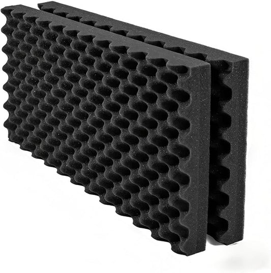2 Pack Acoustic Foam,48x24x2 Inch Egg Sound Proof Panel for Walls,High Density Fire Resistant Soundproof Panels for Home,Studio,Reducing Noise & Echo