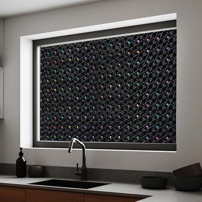 Windimiley Blackout Window Film, 100% Light Blocking Privacy, 35.4" x 78.7" | Room Darkening, Black Out Film for Window Inside，Static Cling No Glue Removable, UV Heat Blocking,Renter Friendly for Bedroom