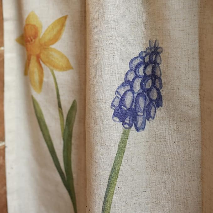 Natural Linen Sheer Window Treatment Light Reducing Curtain Panels Linen Textured Tiers for Kitchen/Living Room, 1 Panels (Size : 200 cm Wide*125 high)
