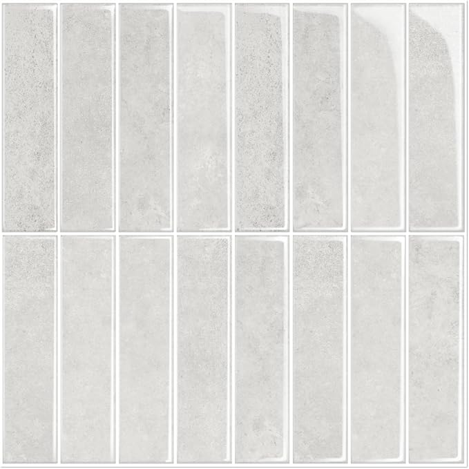 MORCART Upgraded Peel and Stick Backsplash, 20 Sheets of 11.8"x11.8" - 3D Adhesive Waterproof Wall Tiles for Kitchen, Bathroom, Living Room, Subway Tiles, Gray-Beige