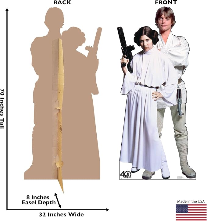 Cardboard People Luke & Leia Life Size Cardboard Cutout Standup - Star Wars 40th Anniversary