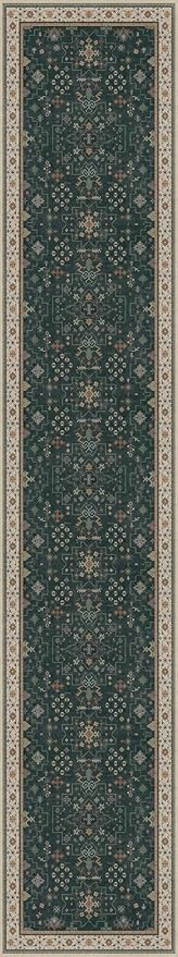 Hazo Haus Washable Dark Green Hallway Runner Rug 16 ft Long - 3x16 Modern Vintage Boho Long Wide Runner Rugs for Kitchen, Non-Slip Stain Resistant Low Pile Throw Rug Indoor Door Mat