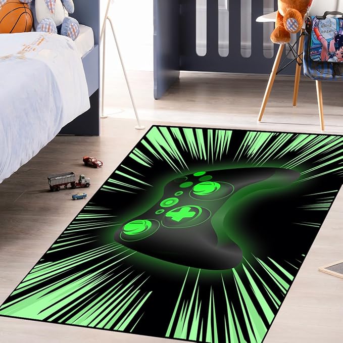 Gamer Rugs Controller Gamepad Carpets Game Rugs for Boys Gaming Bedroom Home Decor Mats 2'x3'