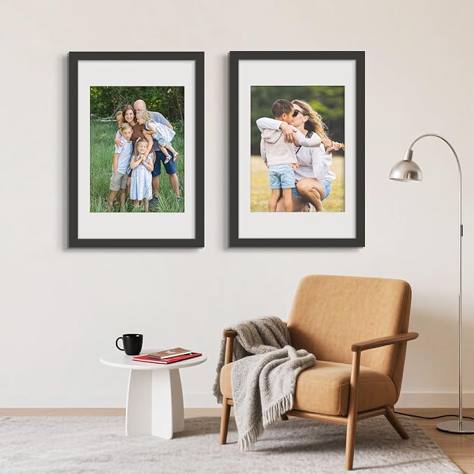 Picrit 22.375x34 Picture Frame 3 Pack, Black Poster Frame, Display Poster 18 x 24 with Mat or 22.375 x 34 without Mat for Horizontal or Vertical Wall Mounting
