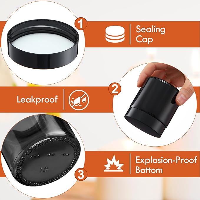 Norme 4 oz Glass Jars with Lids Leakproof Round Airtight Empty Cosmetic Jars with Inner Liners Lid for Storing Lotions Powder Ointments Making Tins(36 Pcs,Black)