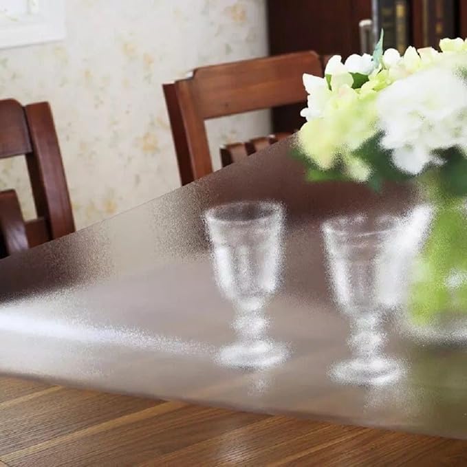 LovePads Frosted Table Cover Protector 36 x 62 Inch, 1.5mm Thick Plastic Table Cover, Table Protector for Dining Room Table, Waterproof Vinyl Tablecloth Table Pad Mat for Kitchen, Writing Desk