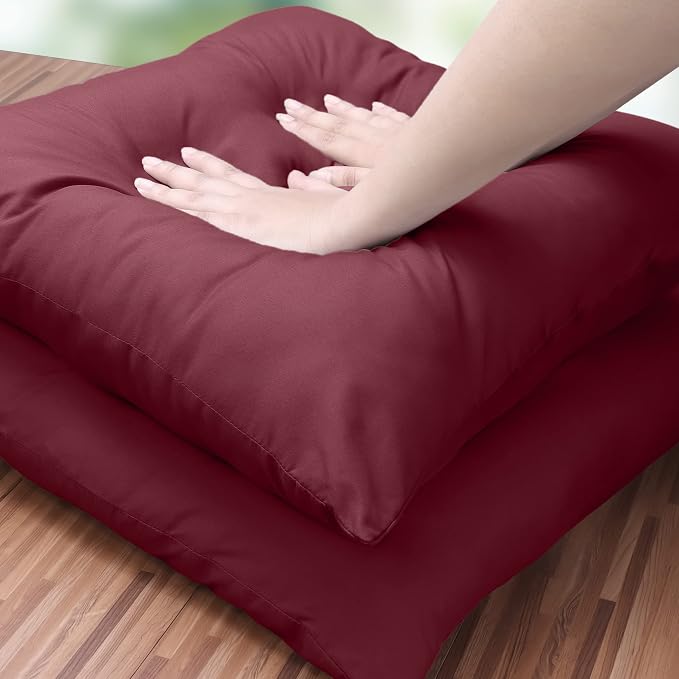 Utopia Bedding 18x18 Pillow Inserts, Set of 2, Wine Red – Indoor Decorative Throw Pillows for Bed, Sofa & Couch – Soft, Supportive & Fluffy Cushion Inserts