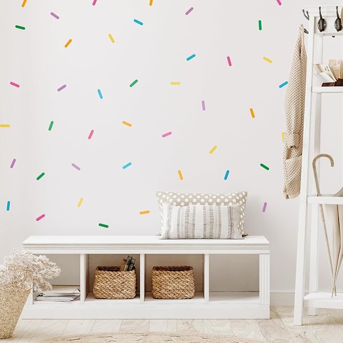 Removable Wall Decals for Kids Room – Peel and Stick Wall Stickers for Girls & Boys Bedroom, Playroom & Nursery – Easy to Apply Wall Decor - Sprinkles