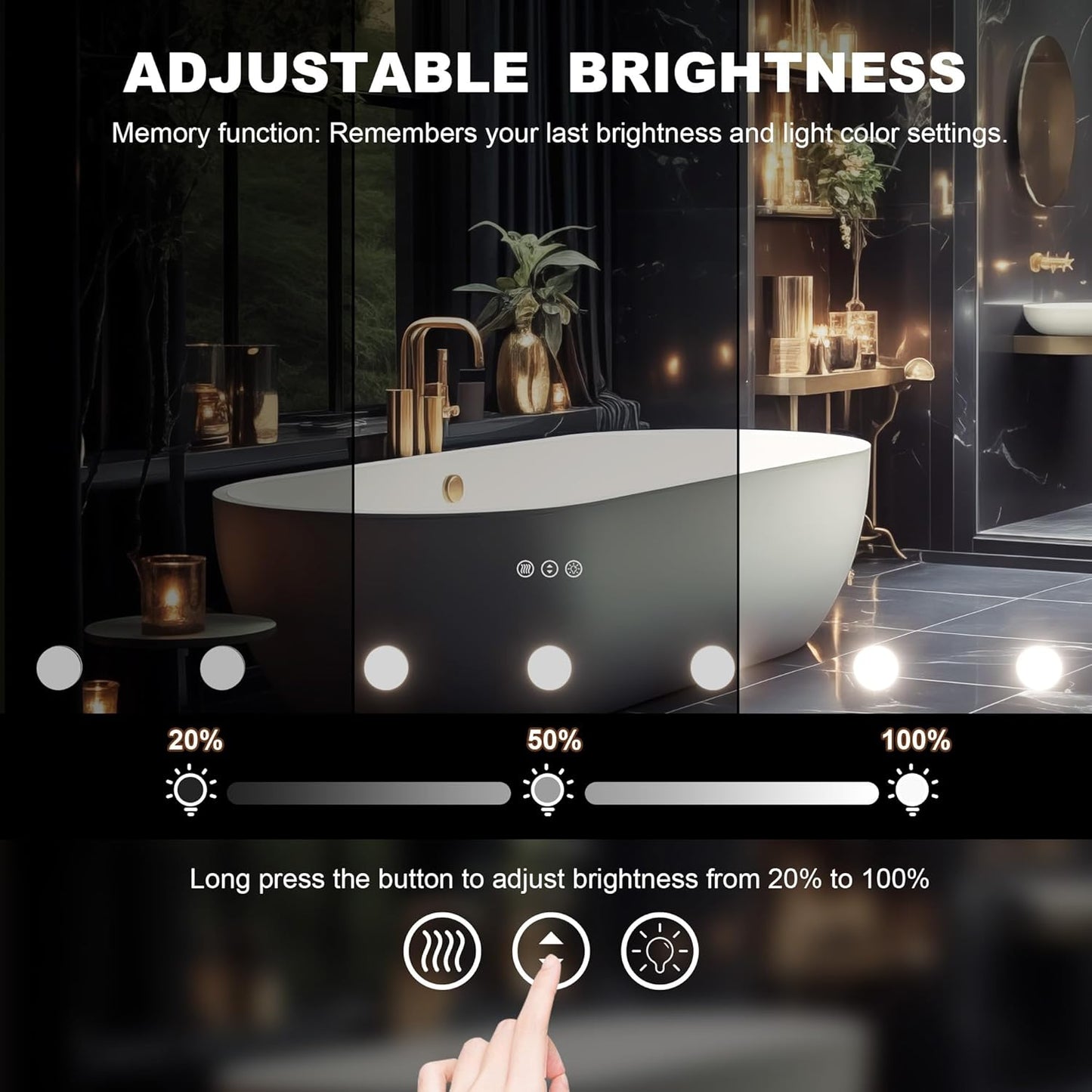 Hasipu LED Bathroom Mirror with Lights, 71" x 32" Hollywood Wall-Mounted Bathroom Mirror with 28 Dimmable Bulbs, 3 Colors Modes, Touch Control, Anti-Fog, Memory Function, Shatter-Proof, ETL Listed