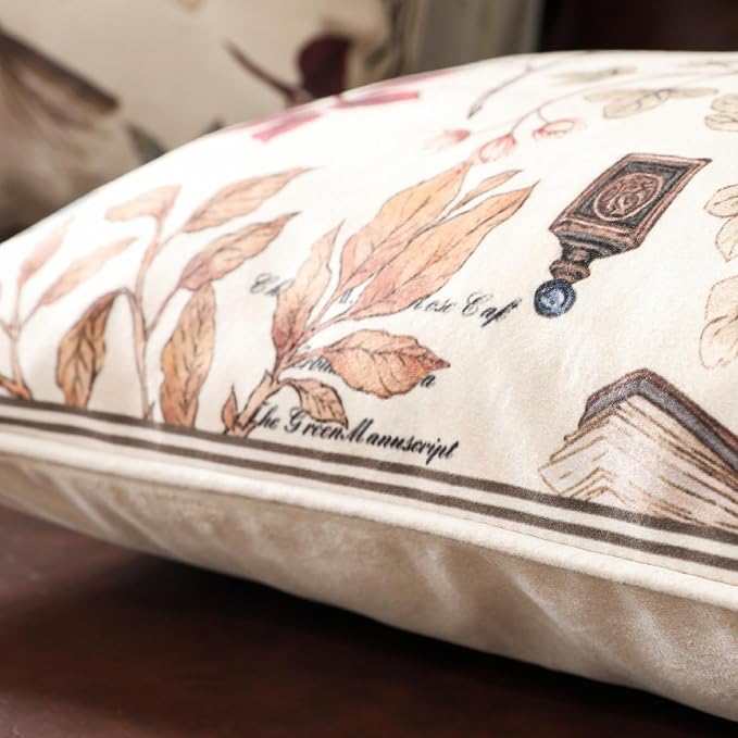 ISAENNE Designer Vintage Velvet Throw Pillow Cover,22"x22"-Xipeia | Pillow Cover,Concealed Zipper Design,Dragonfly Pattern,Sofas,Bedroom,Living Room,Lounge Chairs,All Season Home Decor