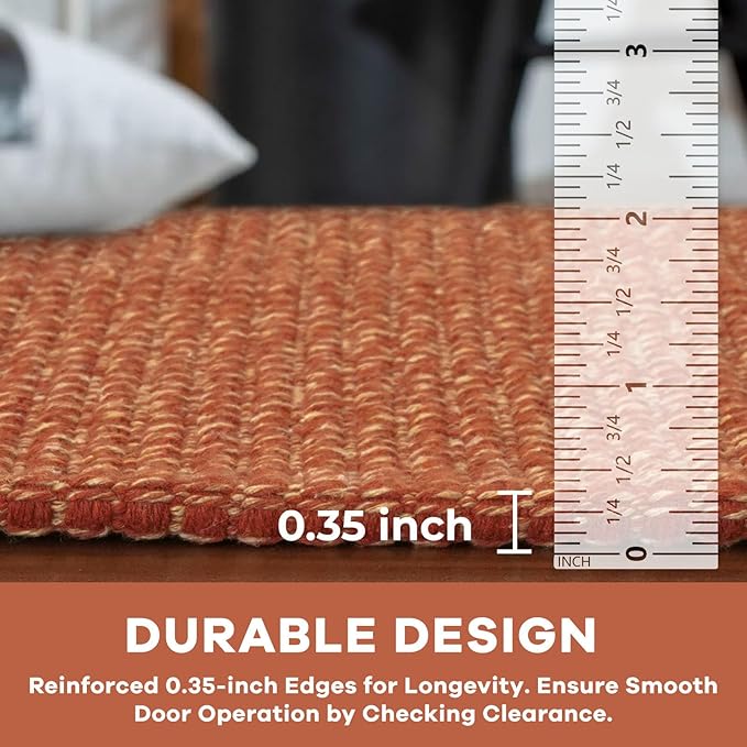 KOZYFLY Runners for Hallways 2x5 ft Washable Kitchen Runner Non Slip Rubber Backed Hall Runners Cotton Entryway Runner Rugs Floor Carpet for Indoor Backdoor Bedroom Kitchen, Orange/Tan
