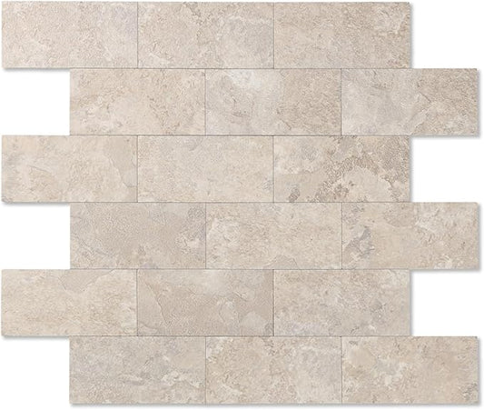 2026 New Upgrade Peel and Stick Backsplash Tile, Peel and Stick 11.34" X 11.57" Wall Tile for Kitchen, Bathroom, Fireplace, Laundry (Beige, 20 Packs)