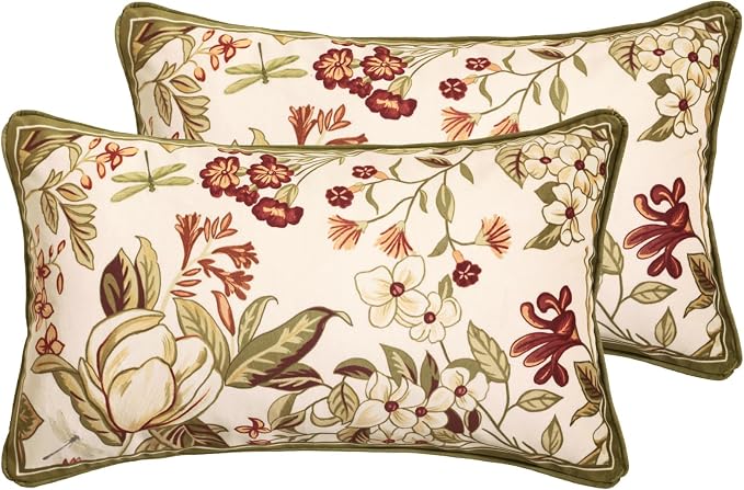 ISAENNE Designer Velvet Throw Pillow Covers,20"x12" Set of 2-Grace A | Pillow Cover,Concealed Zipper Design,Dragonfly Pattern,Sofas,Bedroom,Living Room,Lounge Chairs,All Season Home Decor